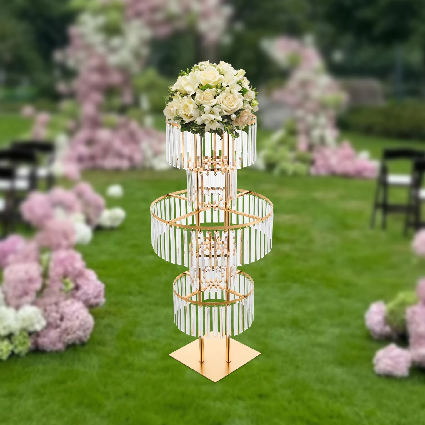 Five-Tier Acrylic Wedding Centerpiece Stand for Flowers