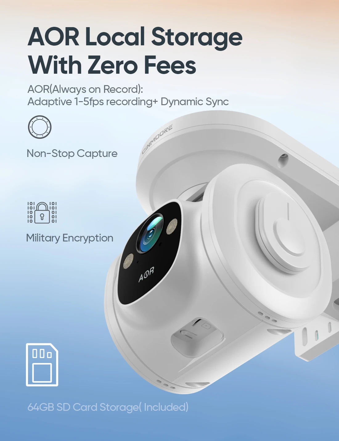 CINMOORE 4G LTE Solar Powered Outdoor Security Camera AI Surveillance
