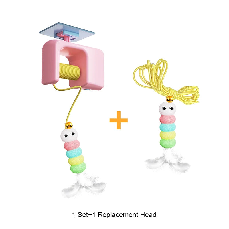 Interactive Cat Toy Swing Disc With Bell Hanging Rope Teaser