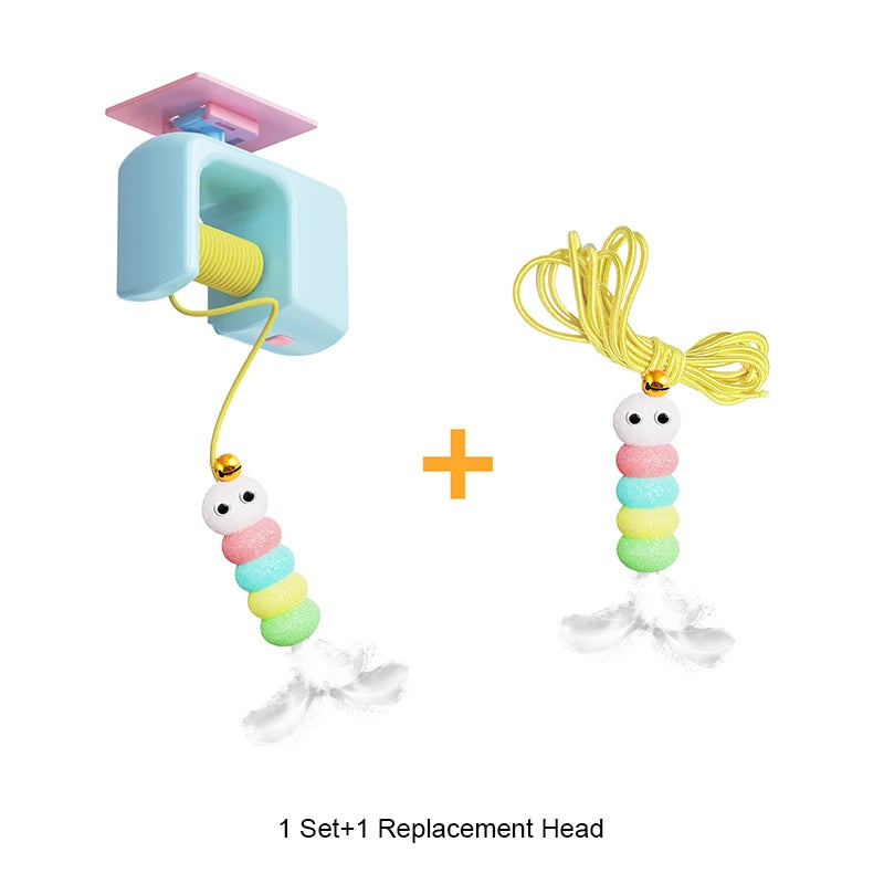 Interactive Cat Toy Swing Disc With Bell Hanging Rope Teaser