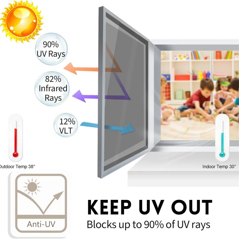 Daytime Privacy One Way Window Film Non Adhesive Static Cling