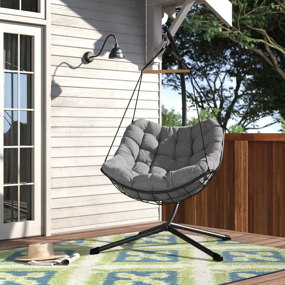 Grand Patio Outdoor Hanging Chair With Stand And Cushion
