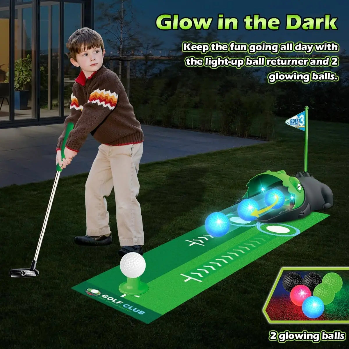 VATOS Kids Golf Set Auto Return Golf Balls Indoor Outdoor
