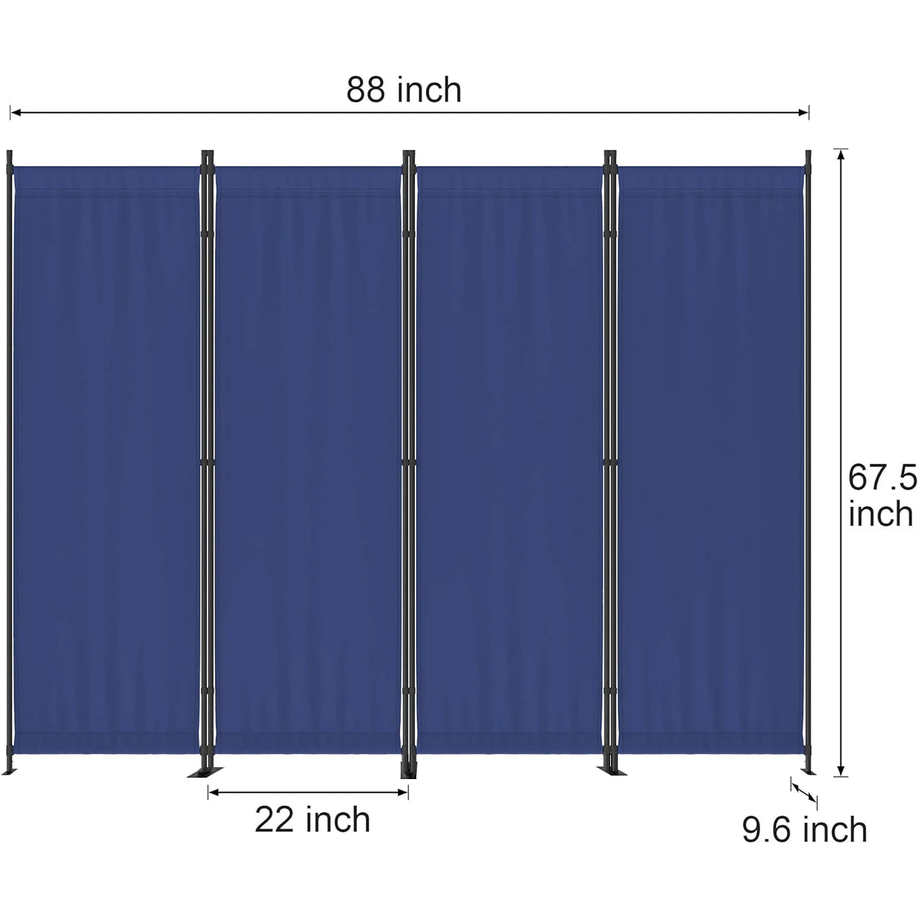 Room Divider 4 Panel Folding Privacy Screen Freestanding
