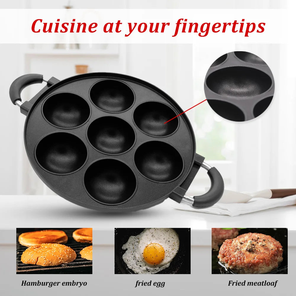 Versatile Cast Iron Omelette And Cake Pan With Nonstick Surface