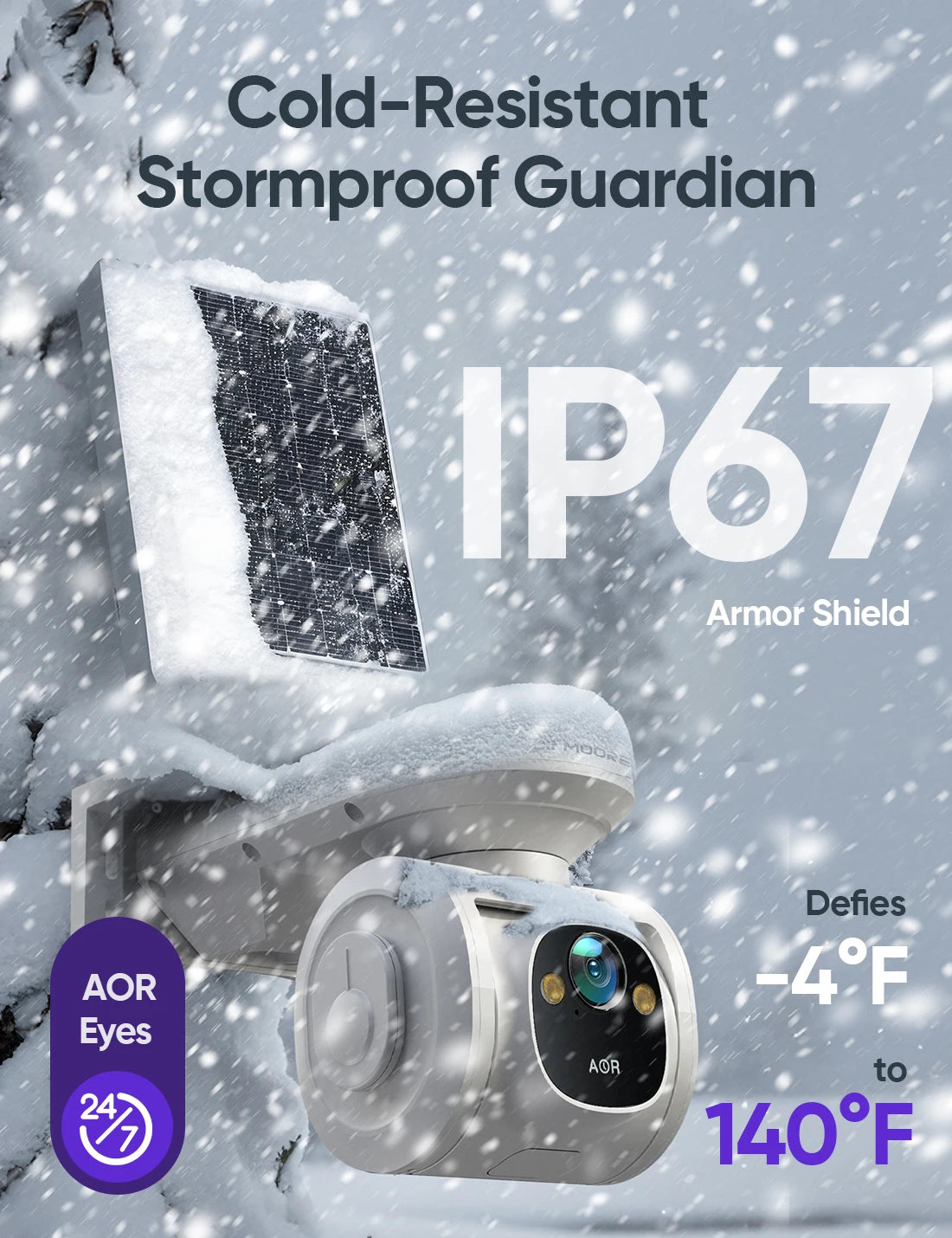 CINMOORE 4G LTE Solar Powered Outdoor Security Camera AI Surveillance